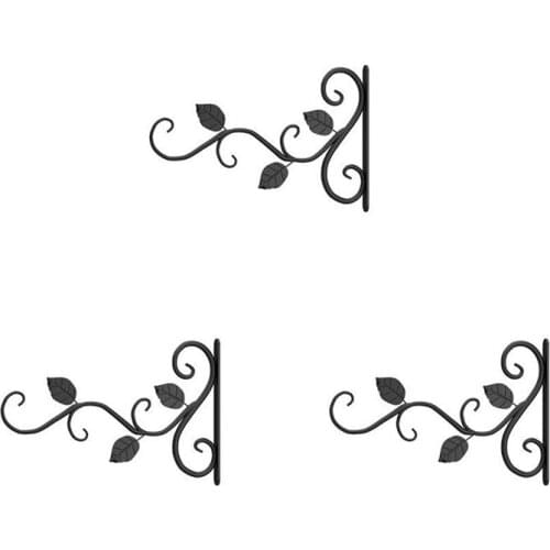 3PCS Wall Hanging Flower Pot Bracket Iron Flower Stand Balcony Home Decoration Iron Plants Pots Hooks Hanging Planter