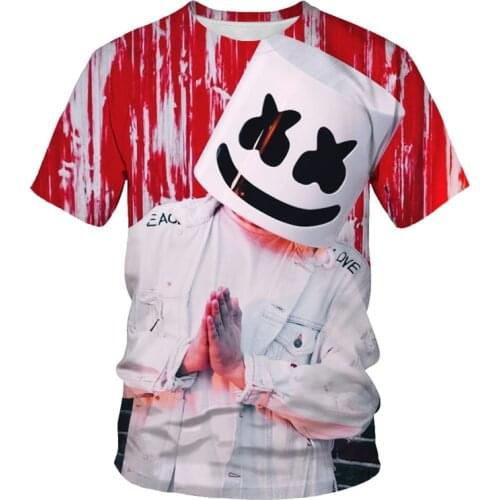 2021 new mens music smiley face T-shirts 3D printed graphic t-shirts All men and women Mens clothes Hip hop streetwear tops