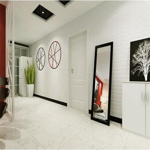 Beibehang wallpaper White non-woven brick wallpaper Bump foam clothing store parlor restaurant papel de parede 3d para sala