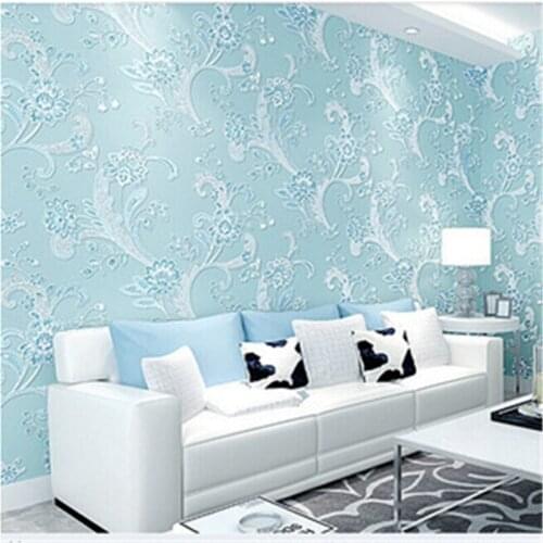 Beibehang Pastoral 3D Stereo Pattern Nonwovens Wallpaper Bedroom Living Room Hotel TV Background Romantic Pink Wallpapers