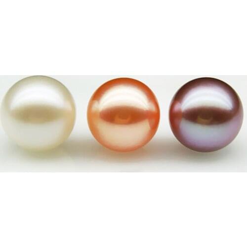 Wholesale 3mm~12mm AAA quality natural white pink purple half drilled round pearl