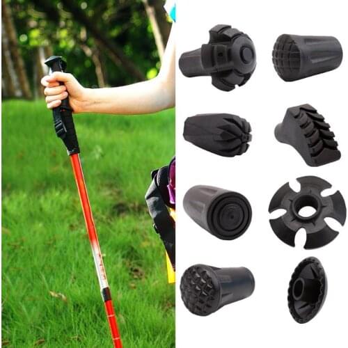 Outdoor Hiking Nordic Walking Sticks Tips Protectors Hiking Pole Replacement Tips Adjustable Walking Stick Head Protecter Tools