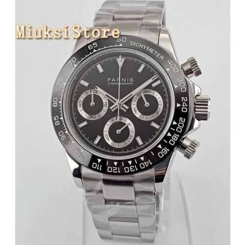 Parnis 39 Quartz Chronograph Watch Men Top Brand Luxury Business Waterproof Sapphire Crystal Sell well Wrist Watch