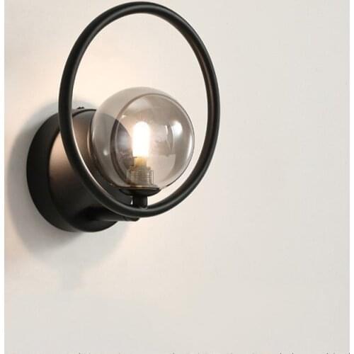 Nordic Modern Gold Ring Wall Lights Minimalist Geometric Lines Wall Lamps Bedroom Bedside Lamp Living Room Corridor Wall Sconces