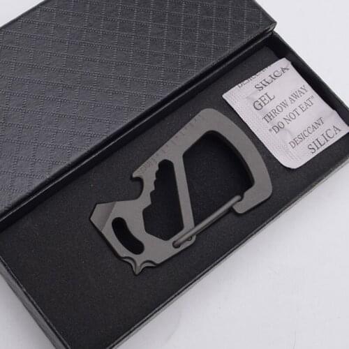 Titanium Alloy Spring Backpack Clasps Climbing Carabiners Clip Camping Bottle Hooks Multifunctional EDC Keychain