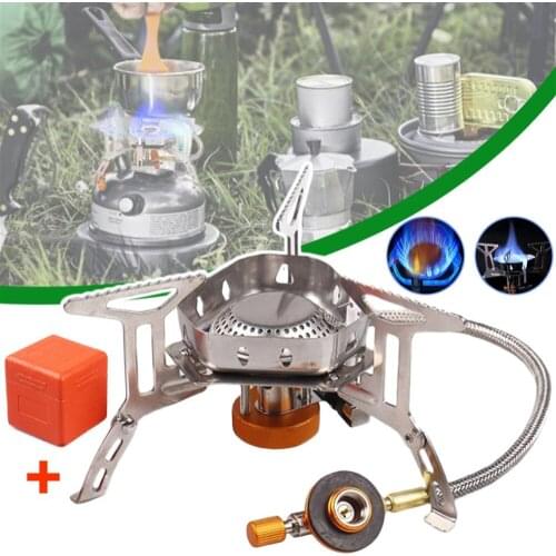Outdoor Gas Burner Windproof Camping Stove Portable Folding Ultralight Split Lighter Tourist Equipment For Hiking