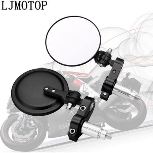 Universal Motorcycle Mirrors 3 Inch Round Folding Bar End Side Mirror for Suzuki DR 200 250 DR350 350 DRZ 400 650 DR650