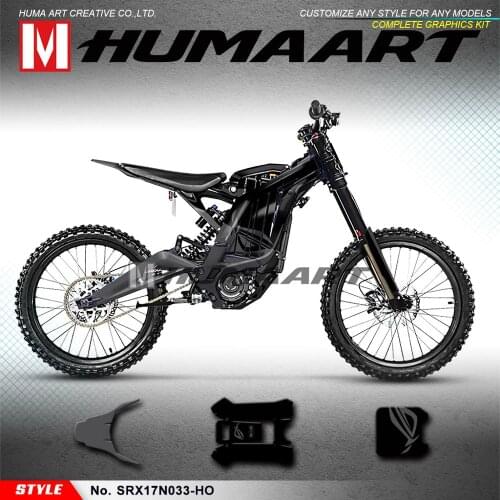 HUMAART Waterproof Vinyl Decals Custom Stickers Kit for Sur-Ron Light Bee X/S Electric Bike, Black Grey
