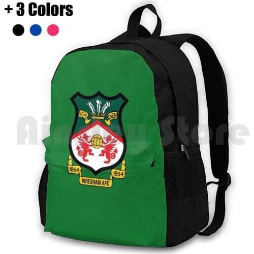 Wrexham Logo Outdoor Hiking Backpack Waterproof Camping Travel Wrexham Football Team Logo Footy Swans Wales Welsh Town Vintage