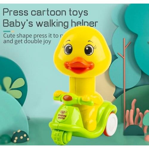 0-12 Months Cute Bicycle Cartoon Clockwork Toy Yellow Duck Motor Pull Back Boy Girl Toy Moveable Wind Up Toy for Kids Toys Gift