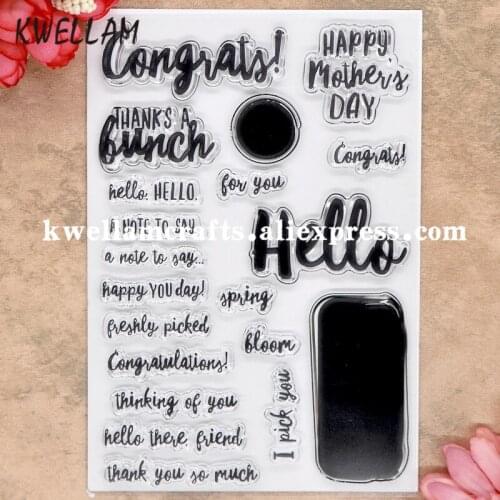 Hello for you congratulations Scrapbook DIY photo cards rubber stamp clear stamp transparent stamp 11x16cm KW8060710