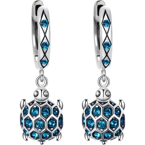 LOVANS 925 Silver Earrings 2021 Trend Sea turtle Hanging Womens Earrings With Zircon Fine Jewelry For Gift