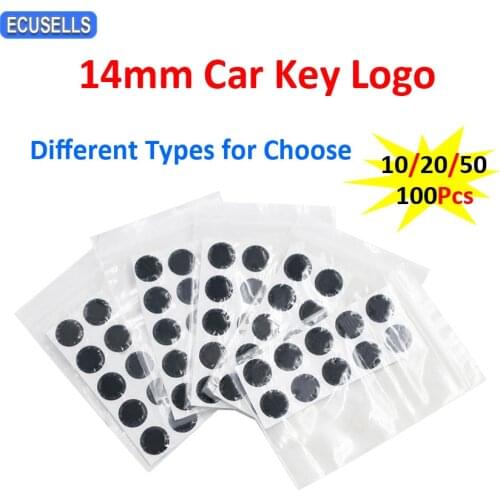 10/20/50/100Pcs 14mm Car Key Logo Resin Epoxy Crystal Flip Remote Key Logo Sticker for KEYDIY KD / Xhorse VVDI Remote Car Key