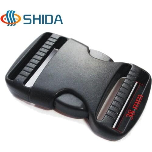10 pcs Black 1.5 Inch 38 mm Internal Width Double Side Adjust Plastic Buckle for Paracord Projects, Bag Accessories