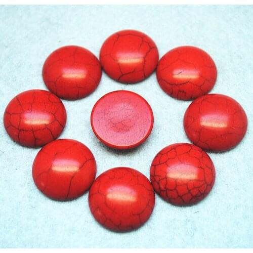 10pcs wholesale red turquoisee stone cabochons for charms earrings bracelets making 8mm 10mm 12mm 14mm 16mm 18mm 20mm 25mm