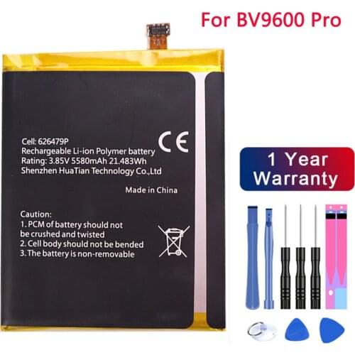 100% Original Blackview 626479P Battery 5580mAh For Blackview BV9600 Pro Phone Batteries High Quality and free tool