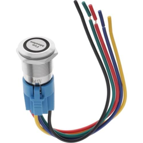 19mm Fire Missiles Push Button Switch Latching Momentary Engine Toggle
