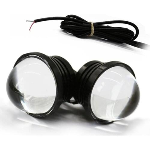 2Pcs Backup Light DIY For Car Motor Motorcycle 6000K White Eagle Eye LED Light 12V DRL Daytime Running Light Tail Lights Bulbs