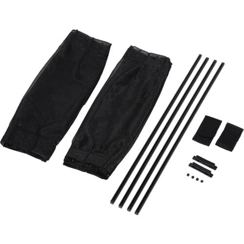 2 X 50s Car Sun Shade Window Curtain Adjustable SunShade Drape Visor Valance Curtain Black Mesh Car Side Window Sunshade