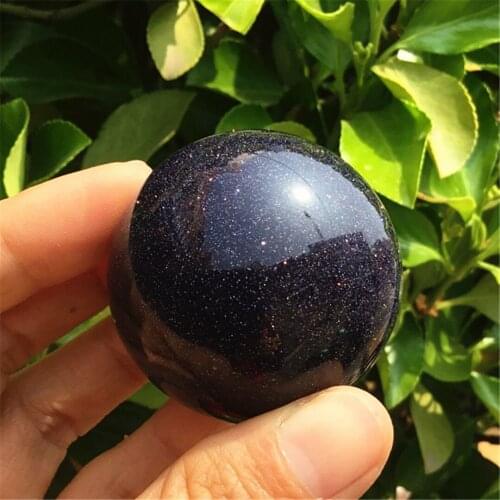 35-40mm New Natural Blue-sand Stone Quartz Crystal Ball Sphere Healing