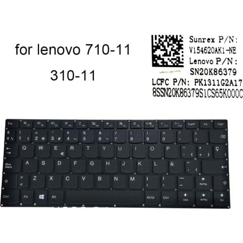 710-11 Spanish Keyboard for Lenovo Yoga 310-11 310-11IAP 710-11IKB 710-11ISK SP qwerty ES Spain keyboards notebook pc V154620AK1
