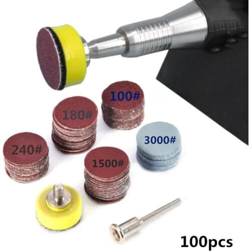 100Pcs 1inch 25mm Sanding Discs Pad 100-3000 Grit Abrasive Polishing Pad for Dremel Rotary Tool Sandpapers Accessories
