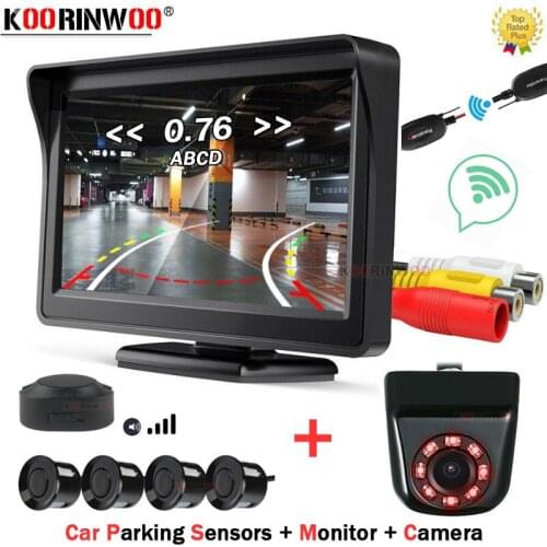 Koorinwoo Car Intelligent System For Cars Video Parking Sensor Wide Angle Camera Rear view Monitor Distance Mirror Image Display