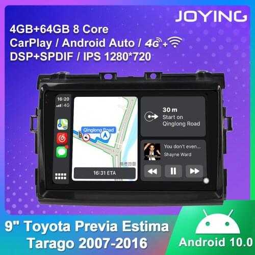 9 Inch Android 10.0 Head Unit Car Multimedia Player IPS 1280*720 Android auto Carplay For Toyota Previa Estima Tarago 2007-2016