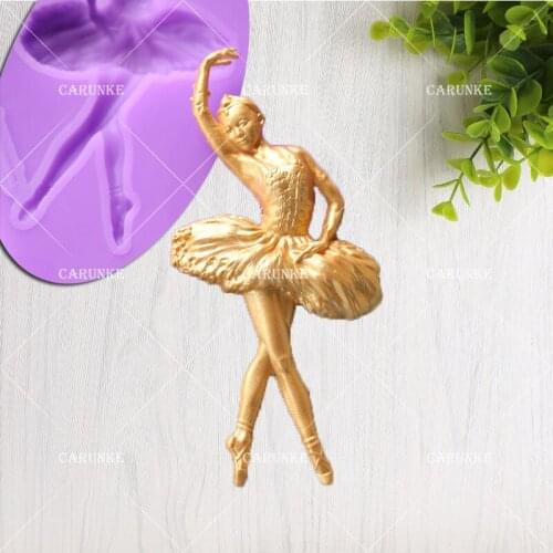 Ballet Girl Border Lace Mold Fondant Fondant Mold Chocolate Gumpaste Design Mold for Wedding Cake Cake Decorating Tools SM-077