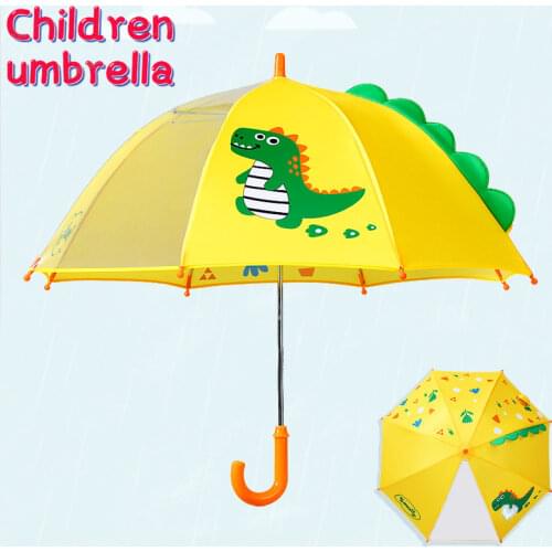 Free Shipping 2021 Hot Sale Children Transparent Long Umbrella For Boys Girls Cartoon Dinosaur Umbrella Baby Parasol Umbrella