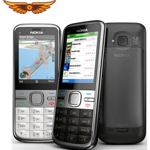 C5 Original Unlocked Nokia C5-00 Cellphone 3.15MP 3G Bluetooth FM Cheap Mobile Phone Free shipping