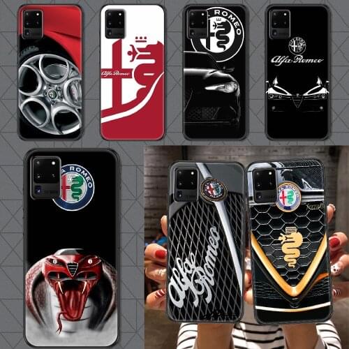Italy Car Alfa Romeo Phone case For Samsung Galaxy Note 4 8 9 10 20 S8 S9 S10 S10E S20 Plus UITRA Ultra black 3D shell tpu