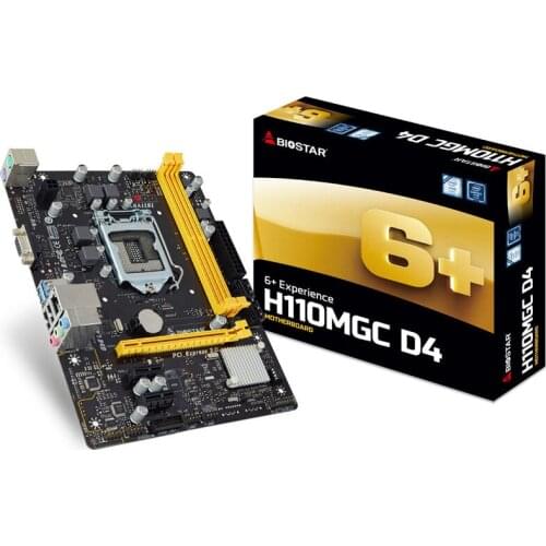 For Biostar H110MGC D4 DDR4 Original NEW H110 Motherboard LGA 1151 support G4560 SATA3 32G USB3.0 Micro-ATX
