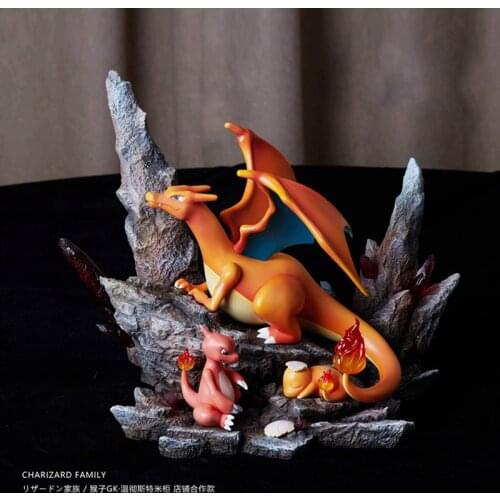 Pokemon Action Figures Charmander Charmeleon Charizard Model Toy GK Dragon Garage Kit Statue Collectibles