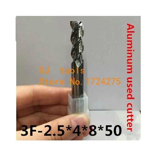3F-2.5*4*8*50MM alloy aluminum milling cutter, carbide aluminum milling cutter,CNC End milling cutter ,CNC Milling pin tool