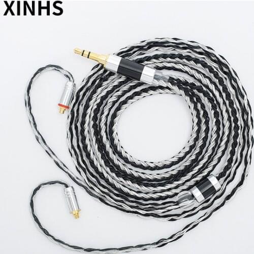 24 Cores Silver Plated Copper Headphone Upgrade Cable MMCX/0.78mm 2 Pin/QDC/TFZ With Round Ears Earphone Cable