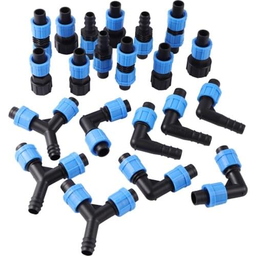 1/2" 3/4" internal thread drip irrigation with lock direct head Y type PE pipe variable diameter joint External thread valve