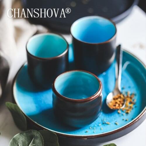 CHANSHOVA Modern classic style Handmade Ceramic teacup personality Crackle Glaze High Temperature Firing Coffee cups H213