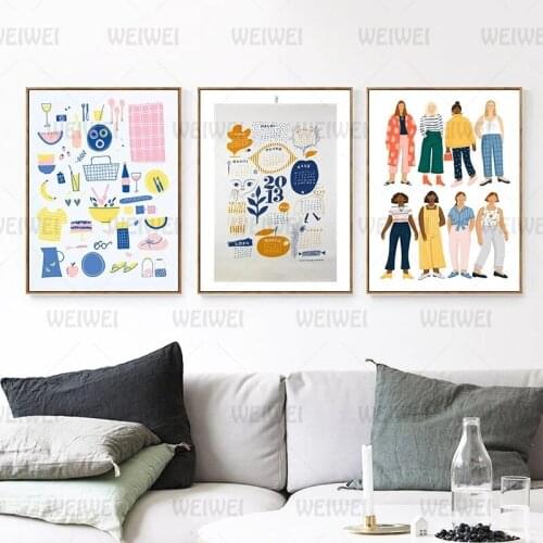 Cartoons Fashion Canvas Poster Wall Art Vintage Girl Posters and Prints Wall Painting for Living Room Baby Home Decor Pictures