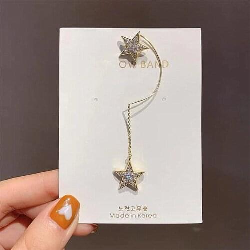 2020 New Arrival Trendy Women Clip Earrings Sweet Star Ear Hook Star Earrings No Holes Ins Female Korean Style Ear Clip