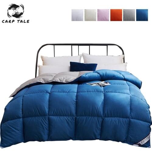 Comforter Winter Quilted Quilts Blanket 95% White Goose Down Duvet Quilt 100%Cotton Cover King Queen Twin Size Weighted Blanket