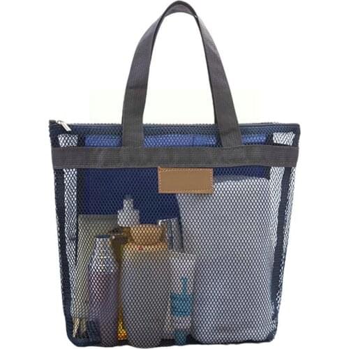 Portable Outdoor Wash Swimming Bag Mesh Storage Swimming Beach Bags Mesh Towels Makeup Vacation Large Bag For Seaside G2L2