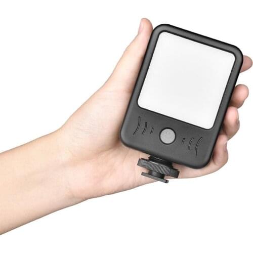 Portable 2 in 1 LED Lamp Microphone 49 Beads 5W 2000mAh 6500K Mic Light With Cold Shoe for DSLR Camera Camcorder Accessories