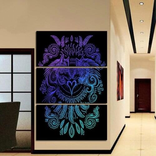 3 Piece Poster Mysterious Rune Wolf Totem Home Decor Canvas Wall Art for Home Decorations Wall Decor Canvas Painting Wholesale