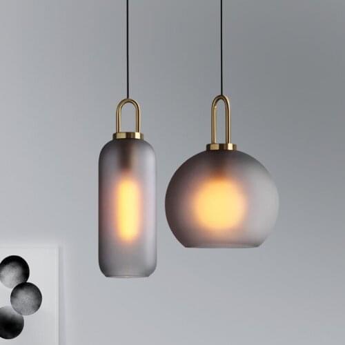 Post Modern Ins Light Luxury Pendant Lights Restaurant Lamp Living Room Bar Dining Room Glass Ball Single Head Hanging Lamps