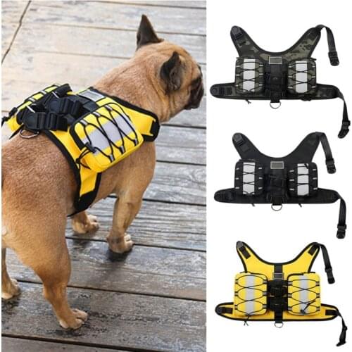 Dog Cat Harness Leashes With Backpack for Army Small Medium Dog Puppy Multifunction School Bag Pets Supplies