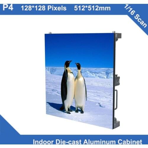 TEEHO 6pcs/lot P4 indoor Diecasting Cabinet rental 512mm*512mm slim 1/16 scan,full color led screen rental custom led display