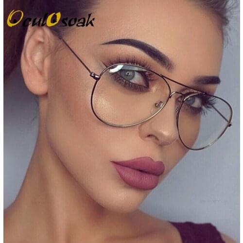 Clear Glasses Retro Eyeglasses Metal Gold Myopia Eyewear Women Men Spectacle Frames Optical Glasses Frame Transparent Lens