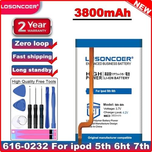 LOSONCOER 3800mAh Replacement SSD HD Upgrade Battery for ipod 5th gen video 30gb / 6th gen classic 80gb 120gb/7th gen 160gb