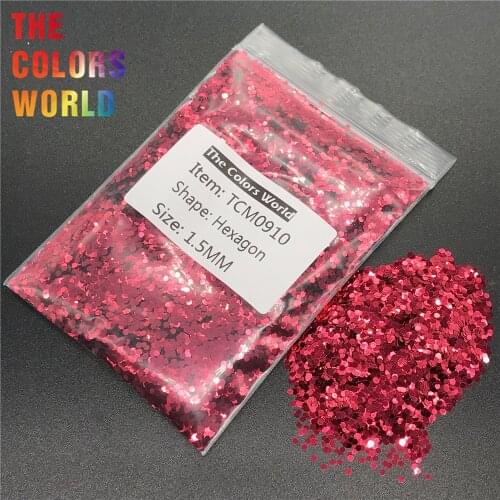 TCM0910 Dark Red Color Metallic Luster Hexagon Shape For Nail Glitter Nail Art Decoration Makeup Body Glitter Henna Handwork DIY